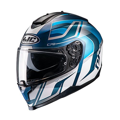 CASCO HJC C70 BLANCO/AZUL/GRIS LANTIC M