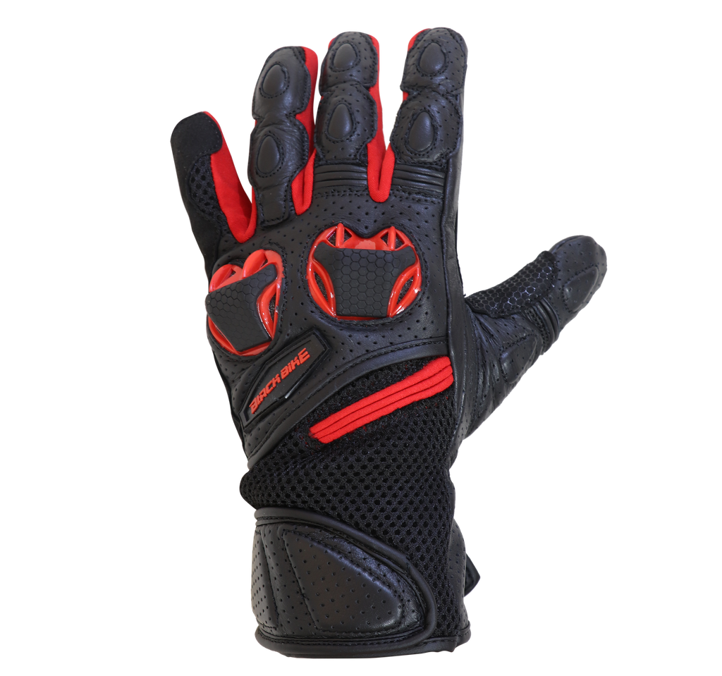GUANTE BB PIEL NEGRO/ROJO TALLA L