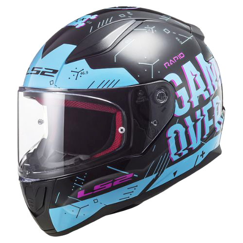 CASCO RAPID PLAYER NEGRO/AZUL LS2 XL