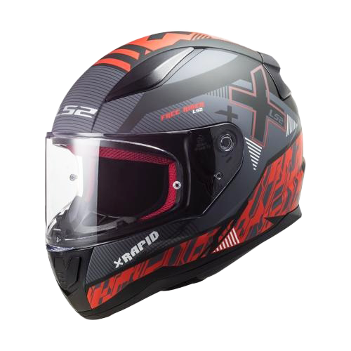 CASCO RAPID XTREET NEGRO M/ROJO LS2 S