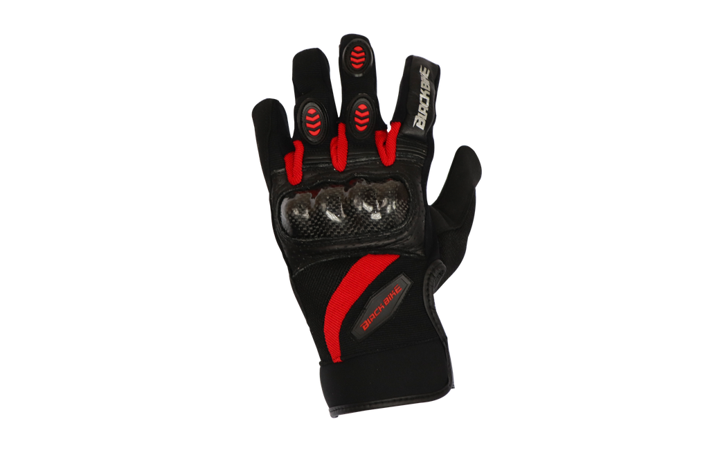 GUANTE PIEL BB NEGRO/ROJO C/PROTECTOR M