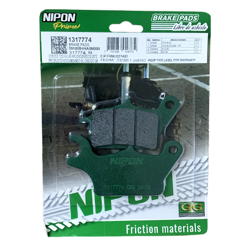 SET DE PASTILLAS TRAS.  SZ150 NIPON