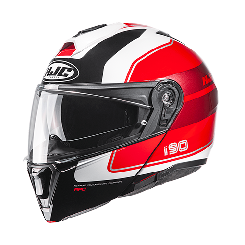 [HJC-I90-SIREX_NMRS] CASCO HJC i90 NEGRO MATE/ROJO SYREX S
