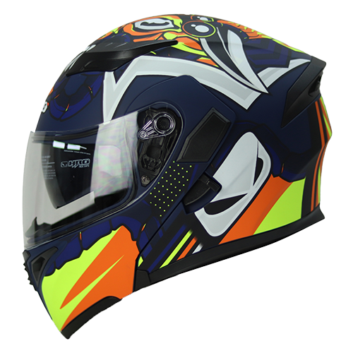 [HRO-3400SDV-HANUKI_AZMAMAS] CASCO AZUL M/AMARILLO HANUKI HRO 3400 S