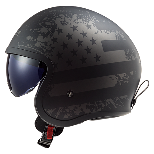 [OF599_FLAG_NMGXXL] CASCO SPITFIRE FLAG NEGRO M/GRIS LS2 XXL