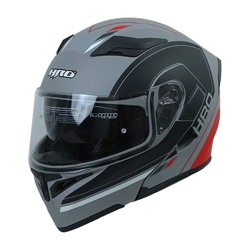 [HRO-3400SDV-MIDD_GMRJL] CASCO GRIS M/ROJO MIDD HRO 3400 L
