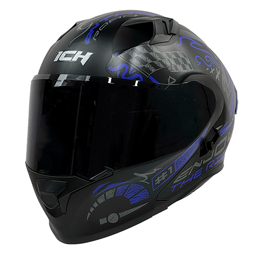 CASCO NEGRO M/AZUL TRACK ICH-3120 S
