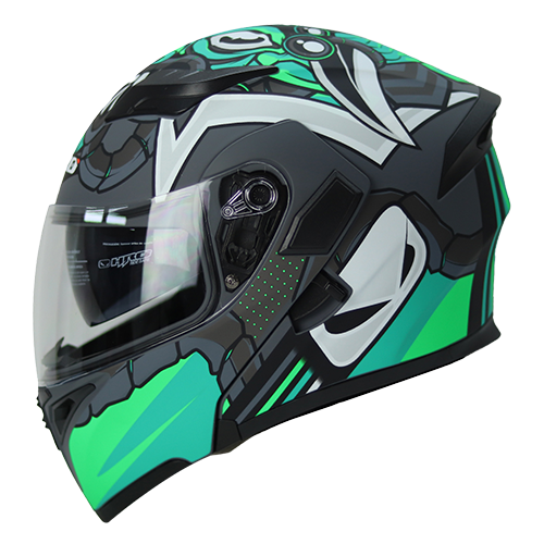 [HRO-3400SDV-HANUKI_GMVL] CASCO GRIS M/VERDE HANUKI HRO 3400 L