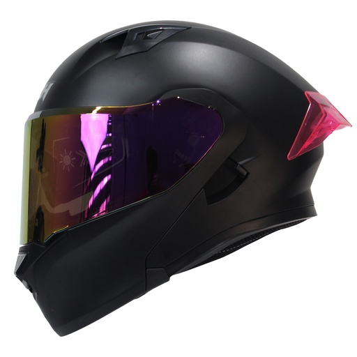 [ICH-3120DV-NM_SPOILER/FUCSIA_S] CASCO NEGRO SPOILER FUSCIA ICH 3120 S
