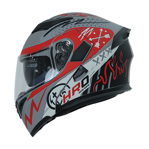[HRO-3400SDV-POLANSKY_GRMRJS] CASCO GRIS M/ROJO POLANSKY HRO 3400 S