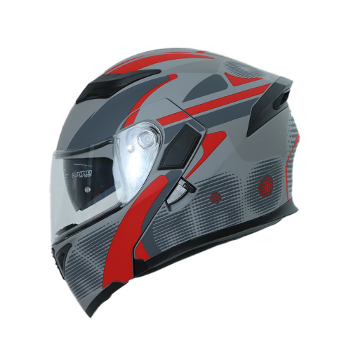 [HRO-3400SDV-ATO_GMRJXL] CASCO GRIS M/ROJO ATO HRO 3400 XL
