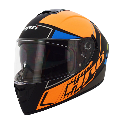 CASCO NEGRO M/NARANJA BURST HRO 518 S