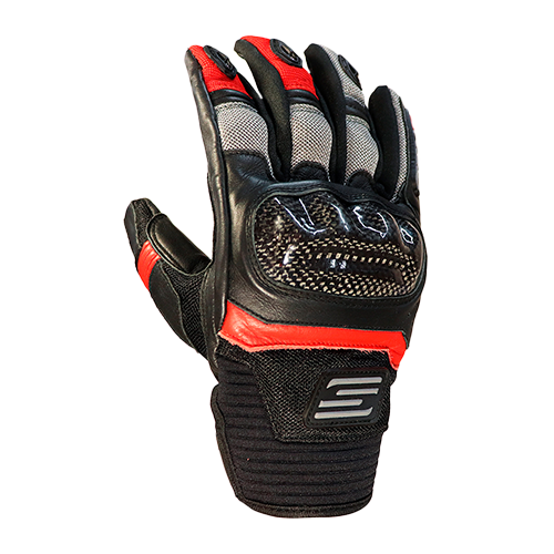 GUANTE D/PIEL NEGRO/ROJO/GRIS SCUD XL