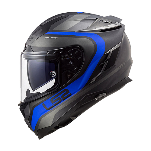 CASCO LS2 CHALLENGR FUSION GRIS M/AZUL S