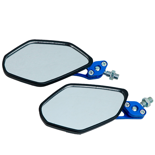 SET DE ESPEJOS TIPO LLAMAS NEGRO/AZUL  K