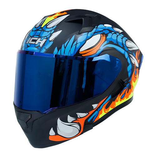 CASCO NEGRO M/AZUL DRAK ICH-3120 L