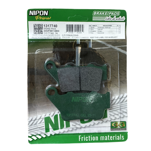 SET DE PASTILLAS TRAS. NS200 NIPON