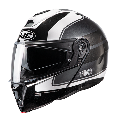 [HJC-I90-WASCO_BAZNARM] CASCO HJC I90 BLANCO/NEG/NAR WASCO M