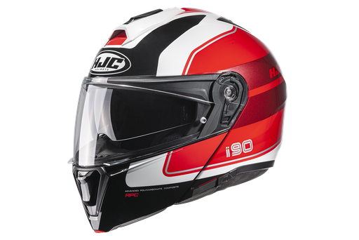 [HJC-I90-WASCO_BRNM] CASCO HJC I90 BLANCO/NEG/ROJO WASCO M