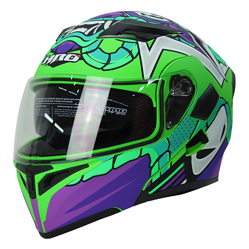 [HRO-3400SDV-HANUKI_GMVM] CASCO GRIS M/VERDE HANUKI HRO 3400 M