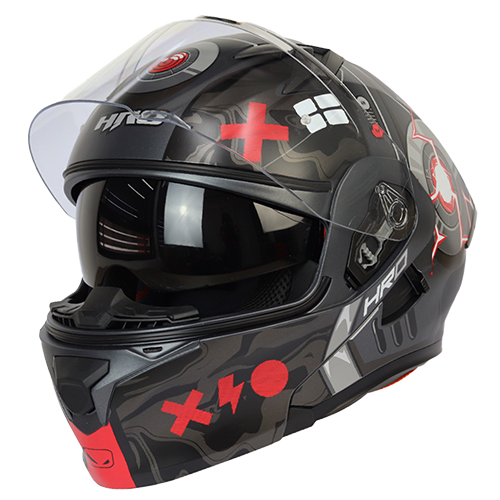 [HRO-3420SDV-BOT_GRMRJS] CASCO GRIS M/ROJO BOT HRO 3420 S