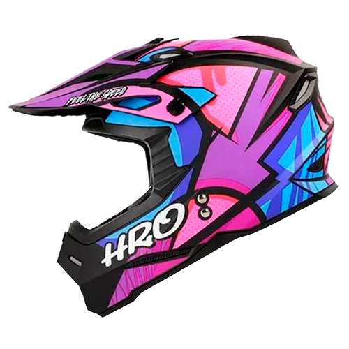 [HRO-MX03-DRIPS_NMMORAM] CASCO NEGRO M/MORADO DRIPS MX03 M