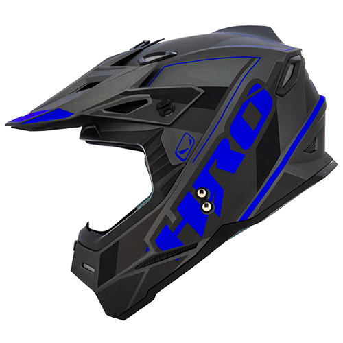 [HRO-MX03-ECHO_GMAZM] CASCO GRIS MATE/AZUL ECHO MX03 M