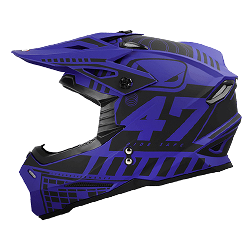 [HRO-MX03-RACING_AZMNL] CASCO AZUL M/NEGRO RACING HRO MX03 L