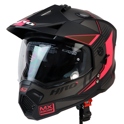 [HRO-MX330-STEEL_NMFCM] CASCO NEGRO M/FUCSIA STEEL HRO MX330 M