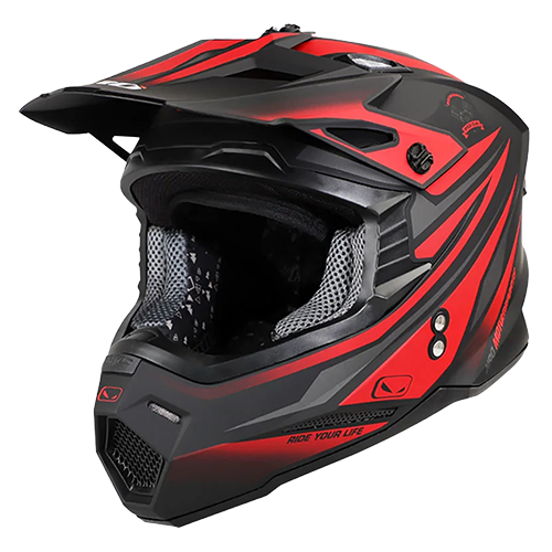 [HRO-MX03-SPEED_KING_NMRXL] CASCO NEGR M/ROJO SPEED KING HRO MX03 XL