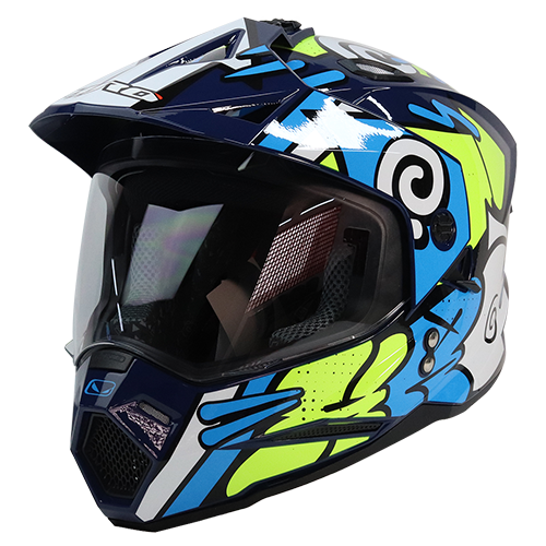 [HRO-MX330-T-UP_AZMAMAXL] CASCO AZUL M/AMARILLO T-UP HRO MX330 XL