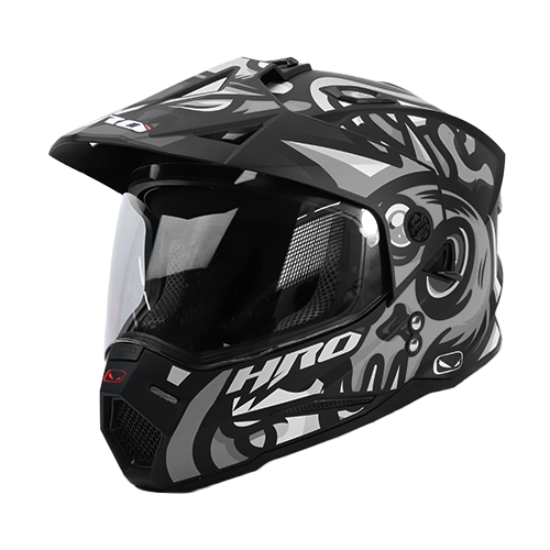 [HRO-MX330-ZETA_NGRL] CASCO NEGRO GRIS ZETA HRO MX330 L