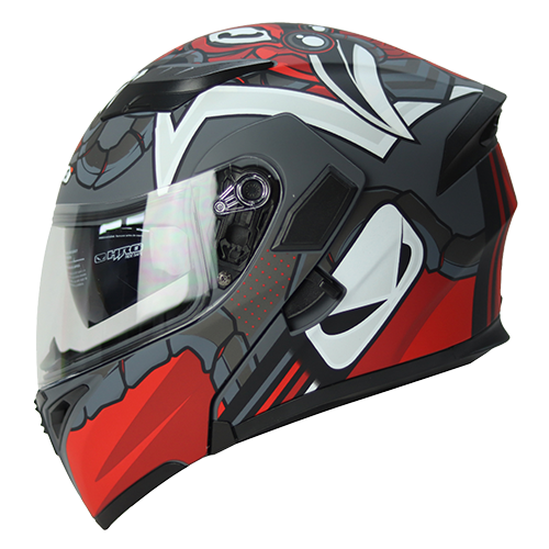 [HRO-3400SDV-HANUKI_GMRL] CASCO GRIS M/ROJO HANUKI HRO 3400 L