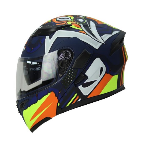 [HRO-3400SDV-HANUKI_AZMNARL] CASCO AZUL M/NARANJA HANUKI HRO 3400 L