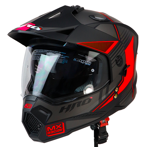 [HRO-MX330-STEEL_NMRJL] CASCO NEGRO M/ROJO STEEL HRO MX330 L