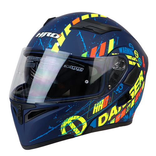 [HRO-3400SDV-DANGER_AZMAMAS] CASCO AZUL M/AMARILLO DANGER HRO 3400 S
