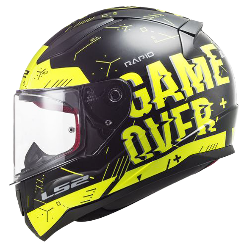 [FF353_PLAYER_NAAMAS] CASCO RAPID PLAYER NEGRO AMARILL LS2 S
