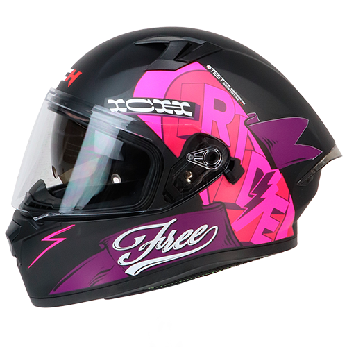 [ICH-503DV_BOOM_NMFCM] CASCO NEGRO M/FUCSIA BOOM ICH 503 M