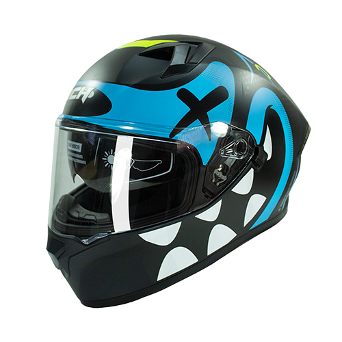 [ICH-503DV_CRKARTOON_NMAZS] CASCO NEGRO M/AZUL CRKARTOON ICH 503 S