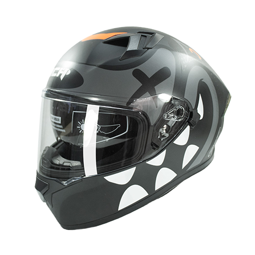 [ICH-503DV_CRKARTOON_NMGRXL] CASCO NEGRO M/GRIS CRKARTOON ICH 503 XL