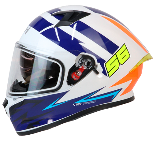[ICH-503DV_RAZOR-GP_BAZM] CASCO BLANCO/AZUL RAZOR GP ICH 503 M