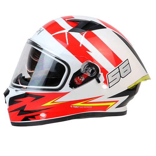 [ICH-503DV_RAZOR-GP_BRM] CASCO BLANCO/ROJO RAZOR GP ICH 503 M
