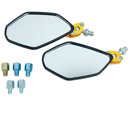 [KR-2680-11AMA_K] SET DE ESPEJOS TIPO LLAMAS NEGRO/AMARILL