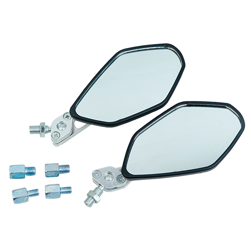 [KR-2680-11BL_K] SET DE ESPEJOS TIPO LLAMAS NEGRO/BLANCO