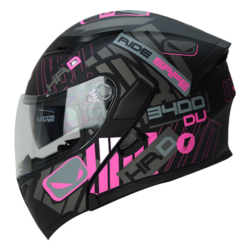 [HRO-3400SDV-BRANDUR_NMROSS] CASCO NEGRO MATE ROSA BRANDUR HRO 3400 S