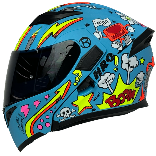 [HRO-3400SDV-DOOLED_AZMAMAL] CASCO AZUL M/ANARILL DOODLED HRO 3400 L