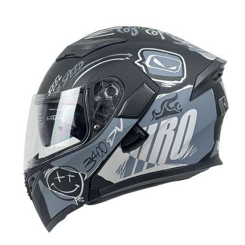 [HRO-3400SDV-RAZOR_NMGRL] CASCO NEGRO M/GRIS RAZOR HRO 3400 L