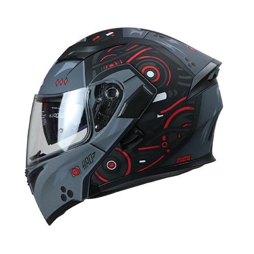 [HRO-3400SDV-DROID_GMRXXL] CASCO GRIS M/ROJO DROID HRO 3400 XXL
