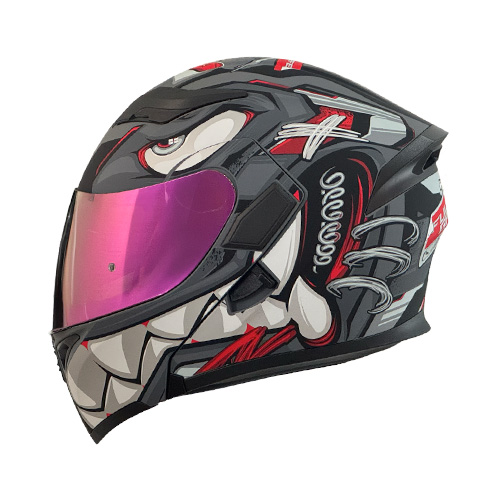 [HRO-3400SDV-FULLGAS_GMRXL] CASCO GRIS M/ROJO FULLGAS HRO 3400 XL