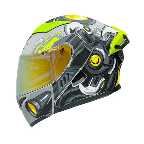 [HRO-3400EVO-ROBOT_GRMAMAL] CASCO GRIS M/AMARILLO ROBOT-EVO L